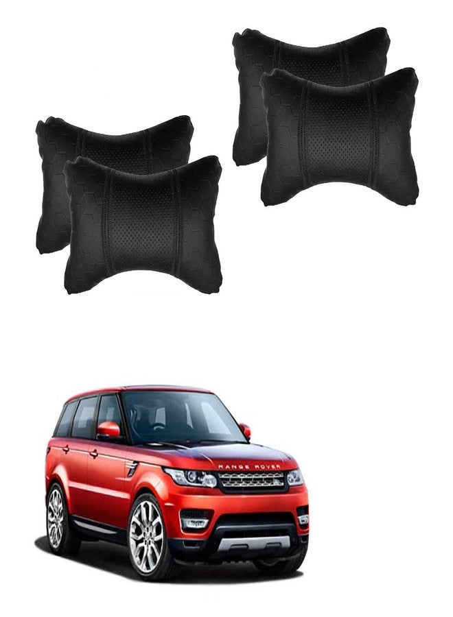 Adroitz Black Car Cushion in Football Design Material Leatherette (Pair of 2)_203 - Image 1